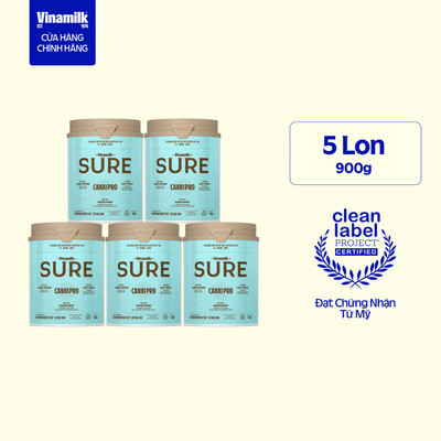 Combo 5 lon Sữa bột Vinamilk CanxiPro 900g (Hộp thiếc)