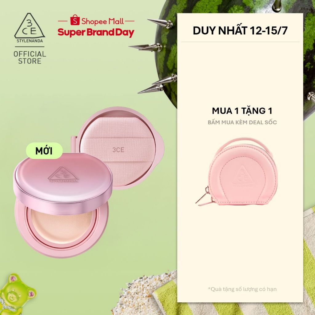3CE Combo Phấn Nước Fitting Mesh Cover Cushion Kèm Lõi Refill