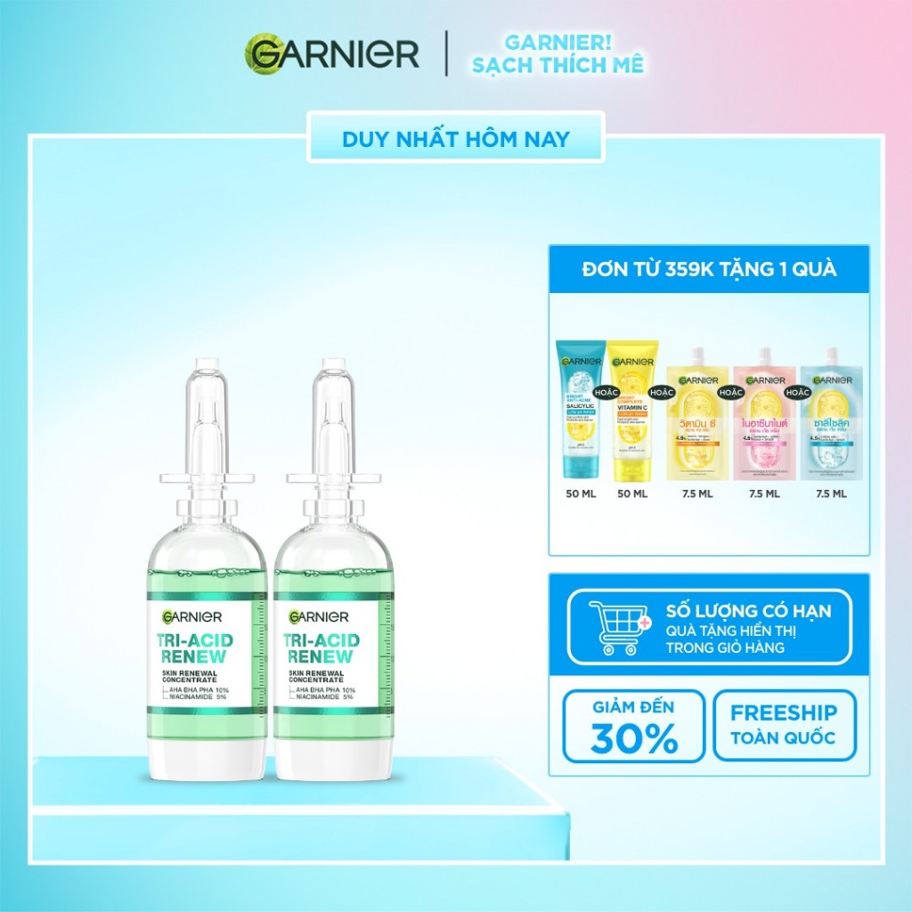 Bộ 2 Serum Garnier thế hệ mới 15% [PHA,AHA BHA ,NIACINAMIDE] giúp da trông sáng, láng, khỏe hơn 20ml