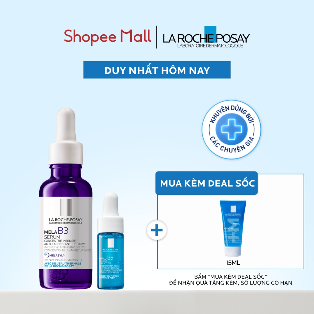 [VB HO Hyalu] Bộ sản phẩm dưỡng ẩm và dưỡng chất giúp ngăn ngừa, giảm thâm nám La Roche-Posay Mela B