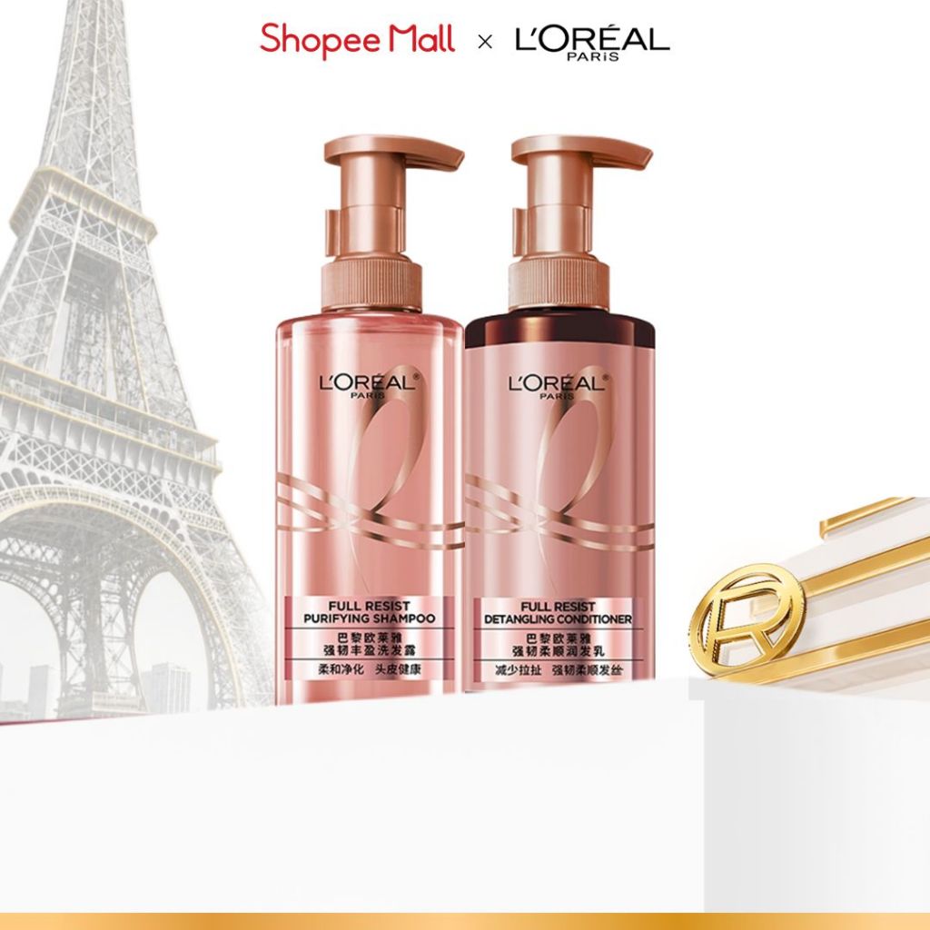 VB _  Bộ đôi dầu gội xả ngăn ngừa & giảm gãy rụng tóc, giúp tóc chắc khỏe hơn L’oreal Paris Full Resist 440ml