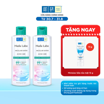 [VB] Combo 2 x Nước tẩy trang sạch sâu cho da mụn, nhạy cảm Hada Labo Micellar Water Acne Care 240ml
