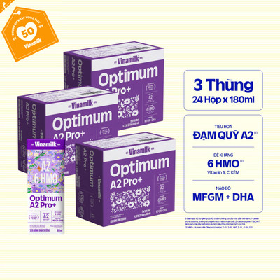 [Tặng combo Balo bình nước- Số Lượng có hạn_SẢN PHÂM MỚI] Combo 3 thùng 24 hộp Sữa Uống Dinh Dưỡng Optimum A2 Pro+ 180ml