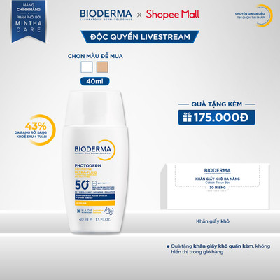 [BIODERMA - ĐÃ KÈM KHĂN GIẤY KHÔ 2026] Sữa chống nắng phổ rộng ráo mịn, bảo vệ da toàn diện Photoderm XDefense 40ml