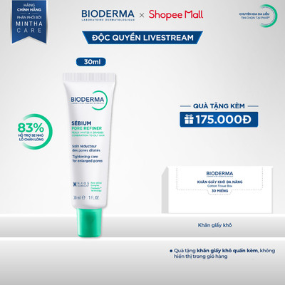 [BIODERMA - ĐÃ KÈM KHĂN GIẤY KHÔ 2026] Kem se nhỏ lỗ chân lông Bioderma Sebium Pore Refiner - 30ml
