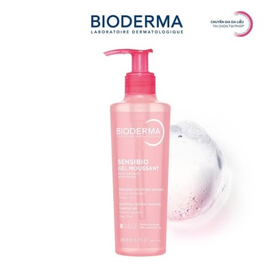 [BIODERMA - ĐÃ KÈM BÔNG TẨY TRANG 2026] Gel rửa mặt tạo bọt cho da nhạy cảm Bioderma Sensibio Gel Moussant - 200ml
