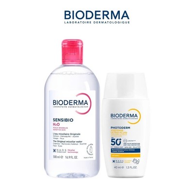 [BIODERMA - ĐÃ KÈM TÚI TOTE 2026] Bộ đôi nước tẩy trang Sensibio H2O 500ml và Sữa chống nắng XDefense 40ml mọi loại da