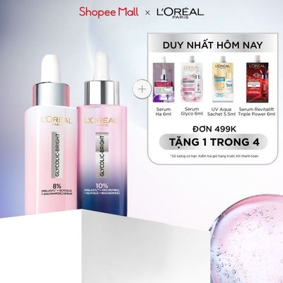VB_ Bộ đôi serum dưỡng sáng phức hợp MelasylTM giúp mờ thâm sạm, nám đến 88% L'Oréal Paris Glycolic-bright 30mlx2