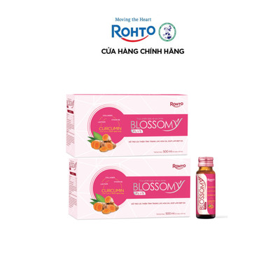 [VB] 20 chai nước uống collagen trắng da Blossomy Plus Curcumin (2 x Hộp 10 chai x 50ml/ chai)