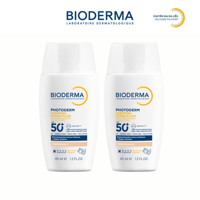 [BIODERMA] Bộ đôi sữa chống nắng XDefense Ultra-fluid SPF50+ 40mlx2 cho mọi loại da (Màu Beige)