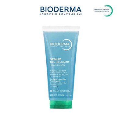 [BIODERMA - ĐÃ KÈM KHĂN GIẤY KHÔ 2026] Gel rửa mặt tạo bọt Bioderma Sebium Gel Moussant 200ml (dạng tuýp)