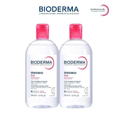 [BIODERMA - ĐÃ KÈM TÚI TOTE 2026] Bộ đôi nước tẩy trang Bioderma Micellar cho da nhạy cảm Sensibio H2O - 500mlx2
