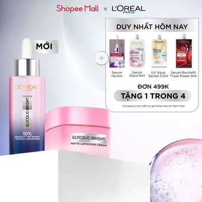 VB_Bộ serum đêm phức hợp MelasylTM & kem dưỡng Lumi sáng da, mịn & giảm thâm nám L'Oréal Paris Glycolic-bright 30ml,50ml