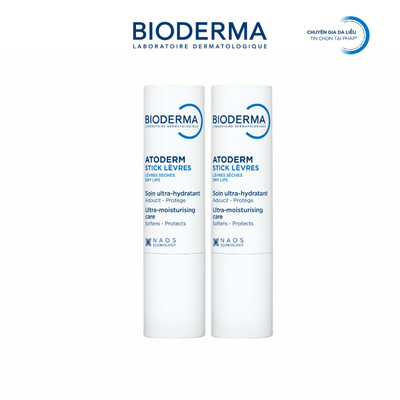 [BIODERMA] Combo son dưỡng môi khô nứt nẻ và tổn thương Bioderma Atoderm Stick Levres - 4g