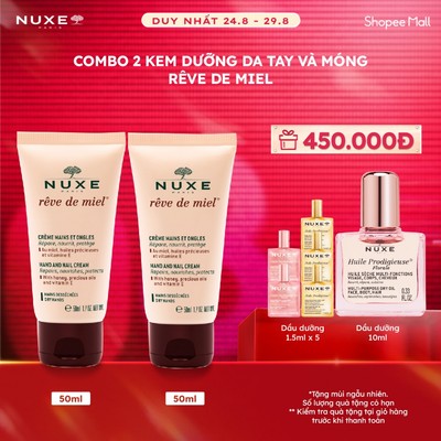 Combo 2 Kem dưỡng da tay và móng Nuxe Reve De Miel Hand And Nail Cream 50ml (50ml x 2)