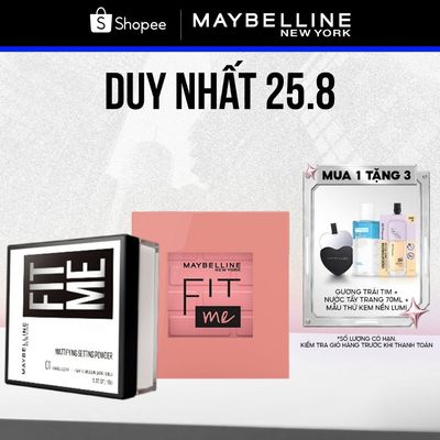 [Bộ trang điểm] Bộ Phấn má hồng Fit Me Blush và Phấn phủ bột Fit Me Mattifying Setting Powder Maybelline New York