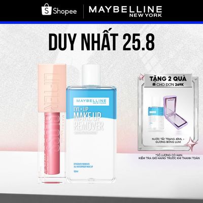 [Bộ trang điểm] Son Bóng Lifter Gloss cho Đôi Môi Đầy Căng Mọng Kẹo và Nước tẩy trang mắt môi  Eye & Lip Makeup Remover