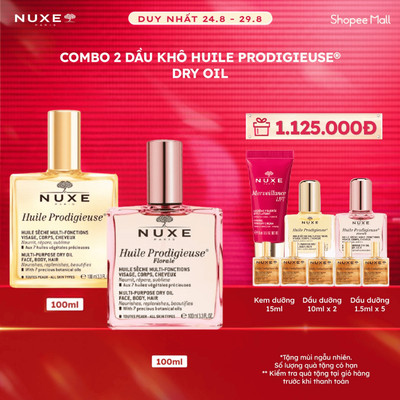 Combo 2 Dầu dưỡng khô đa năng Nuxe Huile Prodigieuse (Florale + Classic) 100ml