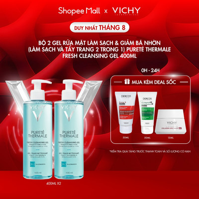 [VB HO]Bộ 2 Gel rửa mặt làm sạch & giảm bã nhờn(làm sạch & tẩy trang 2 trong 1)Pureté Thermale Fresh Cleansing Gel 400ml
