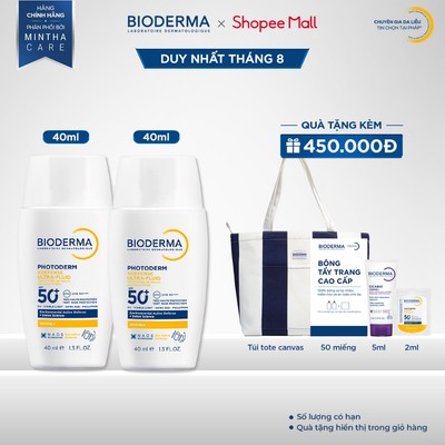 [BIODERMA] Bộ đôi sữa chống nắng XDefense Ultra-fluid SPF50+ 40mlx2 cho mọi loại da