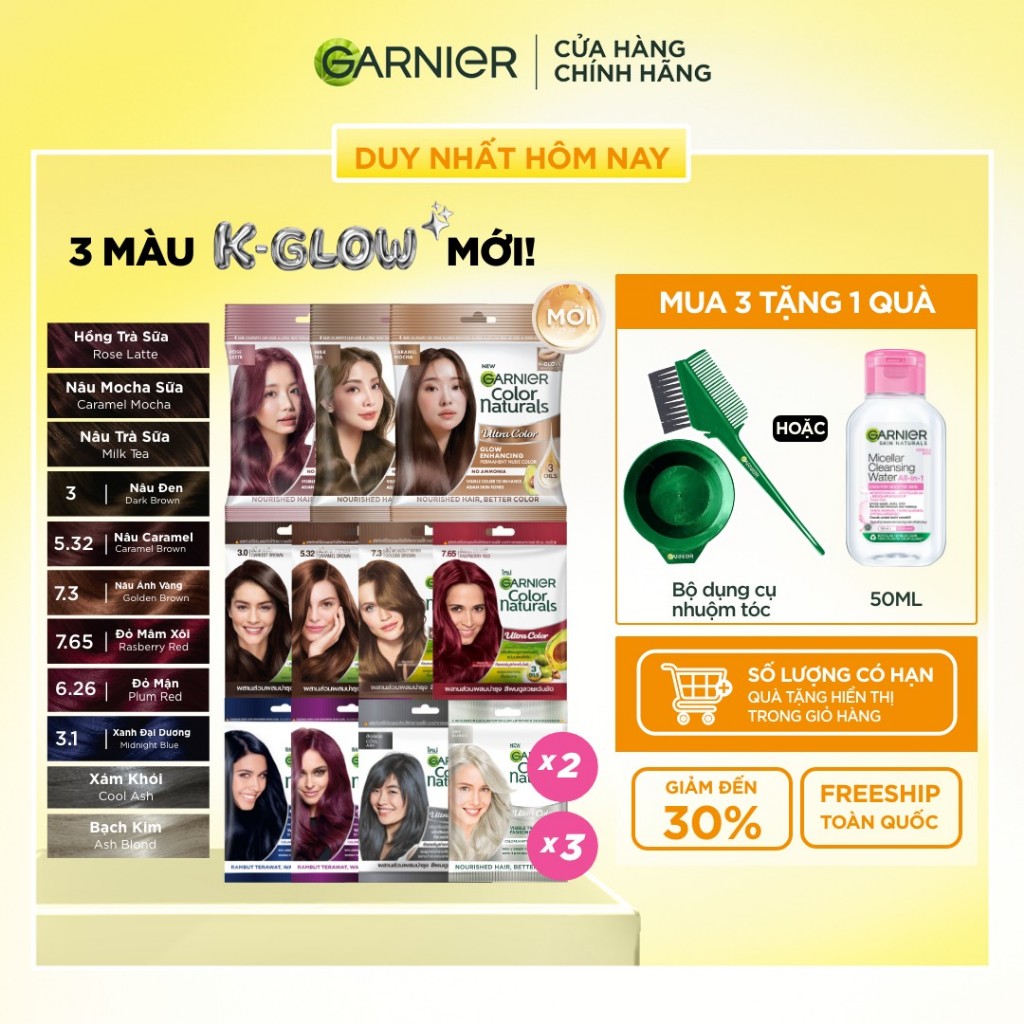 Kem Nhuộm Tóc Tại Nhà Màu Thời Trang - Garnier Color Naturals Ultra Colors - 8…