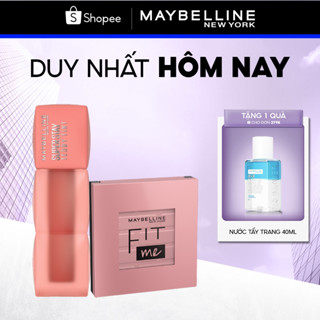 [Bộ trang điểm] Son Kem Bông Bền Màu Superstay Teddy Tint và Phấn má hồng Fit Me Blush mịn lì Maybelline New York