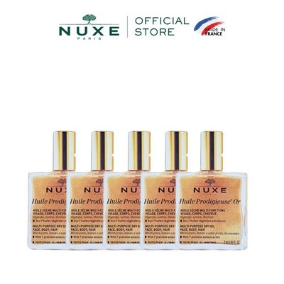 [Quà tặng không bán] Combo 5 Dầu khô đa năng có nhũ Nuxe Huile Prodigieuse® Shimmery 2ml (5 x 2ml)