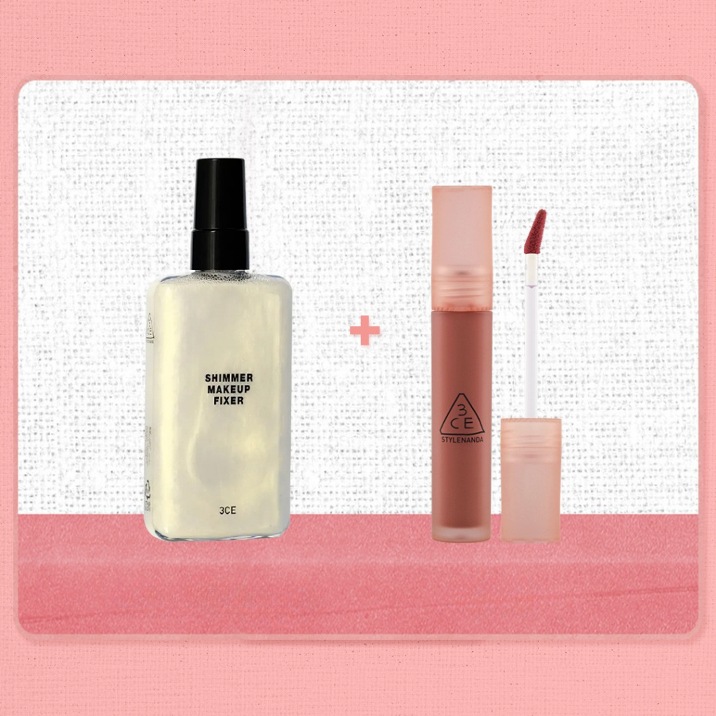 3CE Combo Son Blur Water Tint  & Chai Xịt Cố Định Lớp Trang Điểm Shimmer Make Up Fixer | BigBuy360 - bigbuy360.vn
