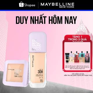   Bộ trang điểm  Phấn Phủ Nền Linh Hoạt SuperStay 30H Flex Powder 9G và Kem nền Superstay Lumi Matte Maybelline New York 
