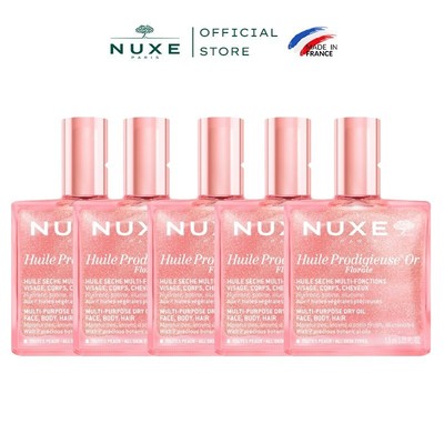 [Quà tặng không bán] Combo 5 Gói dầu khô đa năng hương hoa có nhũ Nuxe Huile Prodigieuse® OR Florale 1.5ml (5 x 1.5ml)