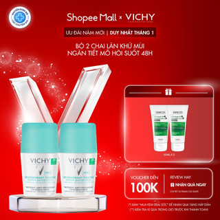  VB-Bộ hai chai Lăn khử mùi Vichy khô thoáng ngăn ngừa và giảm tiết mồ hôi 48H không gây kích ứng sạm da 50ml 