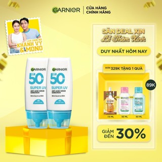  Bộ 2 Kem Chống Nắng Garnier Phổ Rộng 12h Kiềm Dầu & Hỗ Trợ Giảm Mụn SPF 50+PA++++ 30mlX2 - Kit 