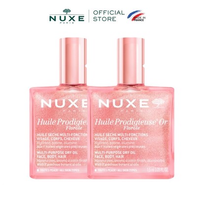 [Quà tặng không bán] Combo 2 Gói dầu khô đa năng hương hoa có nhũ Nuxe Huile Prodigieuse® OR Florale 1.5ml (2 x 1.5ml)