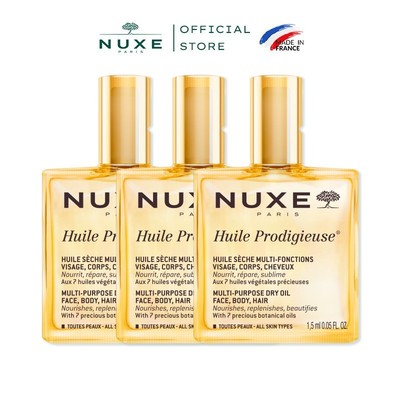 [Quà tặng không bán] Combo 3 Gói dầu dưỡng da đa năng Nuxe Huile Prodigieuse® 1.5ml (3 x 1.5ml)