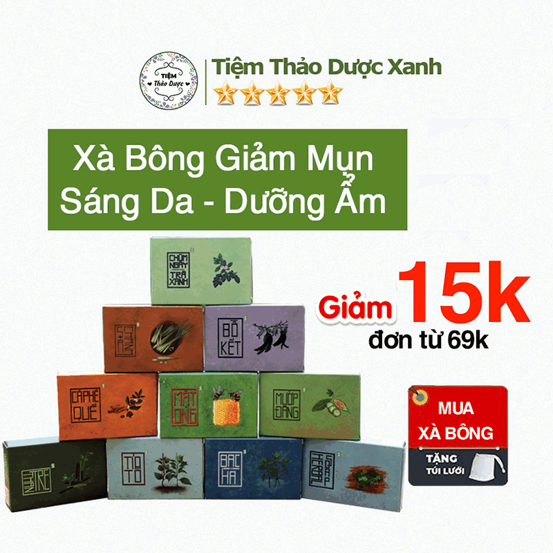 Xà bông sinh dược, xà phòng thảo dược  100% thiên nhiên -100gr