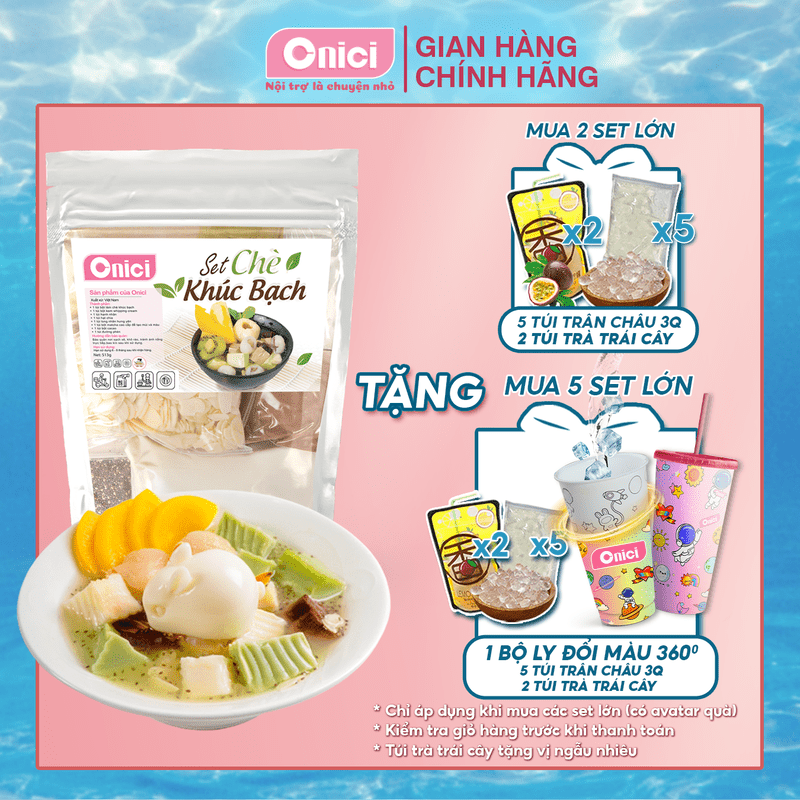 SET CHÈ KHÚC BẠCH NẤU 20 CHÉN BẾP CỦA MẸ ONICI