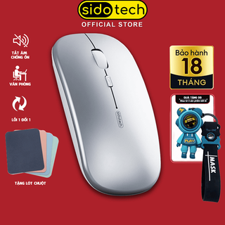 Chuột ko dây Bluetooth tự sạc pin SIDOTECH M1P ko tiếng click sạc 1 lần dùng 8 tuần cho laptop MCBook PC Tablet PAD