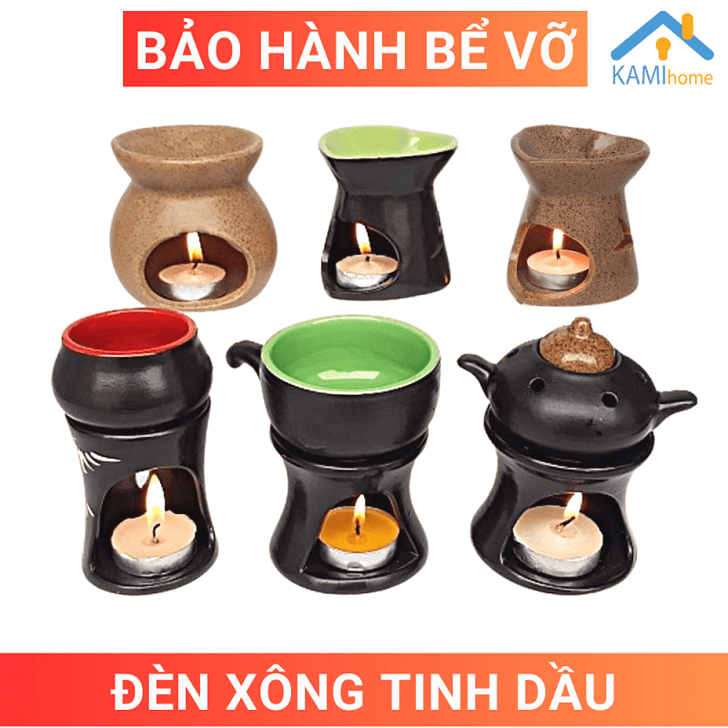 Đèn tinh dầu đốt Nến (Chọn Nhiều Mẫu) xông hương thơm phòng khử mùi đuổi muỗi mã 25004