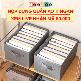 Hộp Vải Đựng Quần Áo Chia 7,9,11 Ngăn Khung Cứng Có Nắp Giúp Sắp Xếp Quần Áo, Đồ Lót Gọn Gàng Beejoo_Official