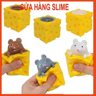 Chuột trốn trong miếng bánh phô mai squishy đồ chơi slime slam MSP18133