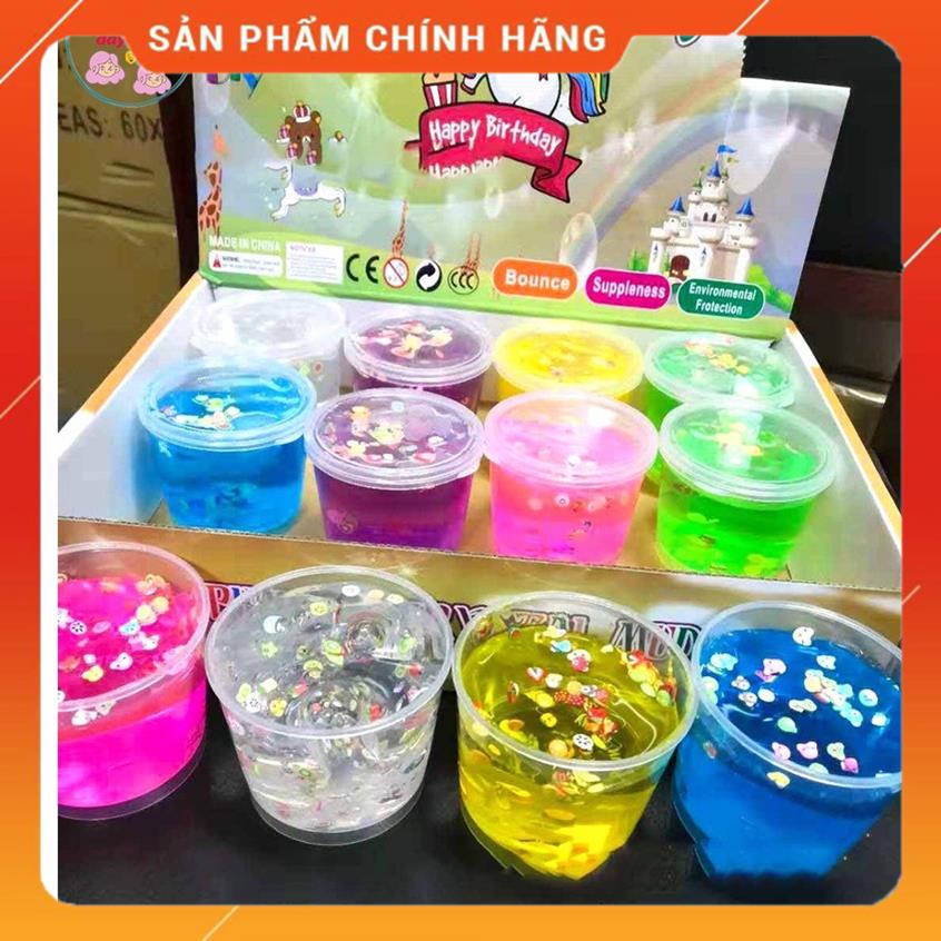 Slime dạng âu đầy charm hoa quả 9 màu cực đẹp Đồ chơi hũ slam chất nhờn ma quái squishy dẻo bóng phồng phình MSP28900