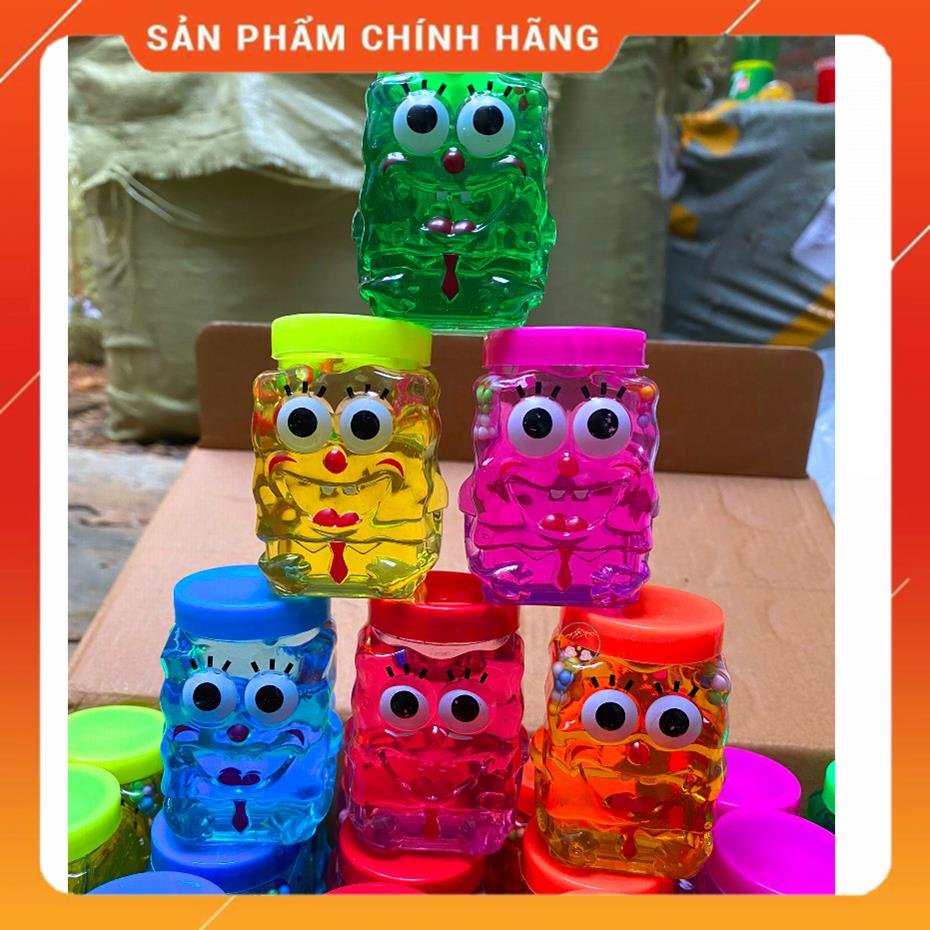 Slime hình con bọt biển đeo caravat 11 màu cực đẹp Đồ chơi hũ slam chất nhờn ma quái squishy MSP43508